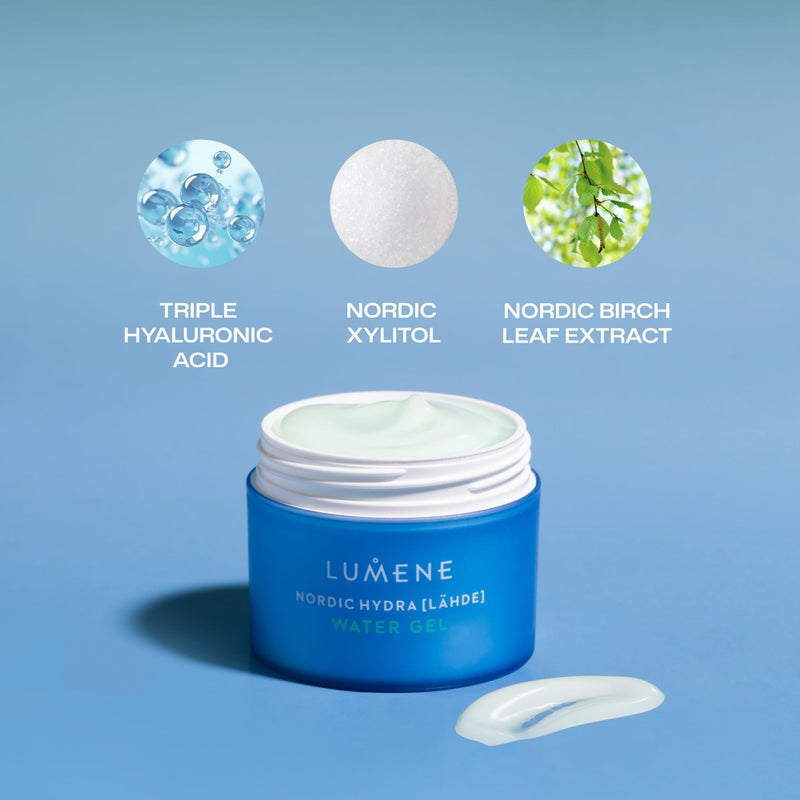 LUMENE Nordic Hydra [LÄHDE] Water Gel | With Triple Hyaluronic Acid for All Day Hydration | Lightweight and Non-Greasy | Water-Based Niacinamide Face Cream for Oily Skin | Vegan | 1.7 Fl.oz. - Image 3